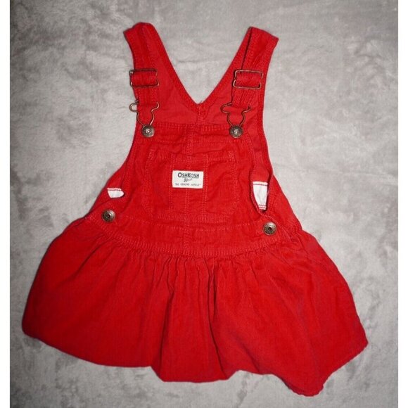 Vintage-Inspired Red Toddler Pinafore Dress – Adjustable Straps, Playful & Cute! - Picture 4 of 8